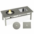 Moootto 3-in-1 Coffee Table with Ice Bucket and Fire Pit TBZOZHJ002GY-11HY